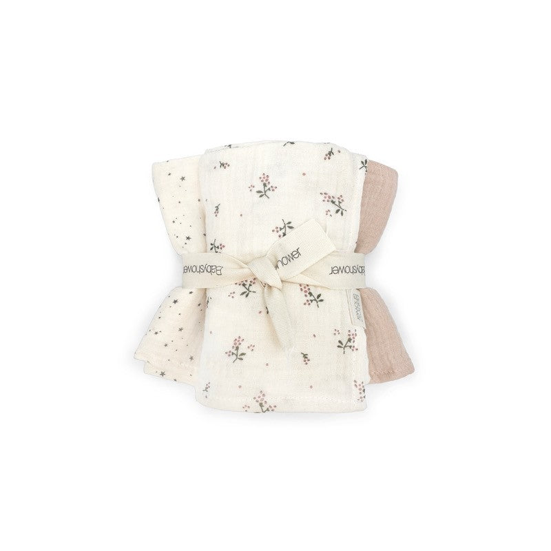 Babyshower – 3 Mini Swaddle Set – Roseberry - Mabel & Fox