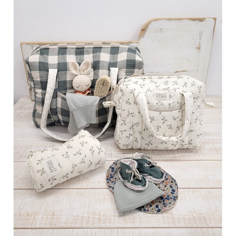 Babyshower – Knot Nomad Changing Pad – Olive Bloom - Mabel & Fox