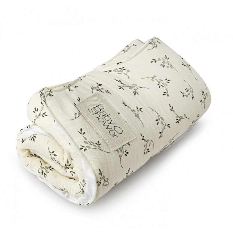 Babyshower – Knot Nomad Changing Pad – Olive Bloom - Mabel & Fox