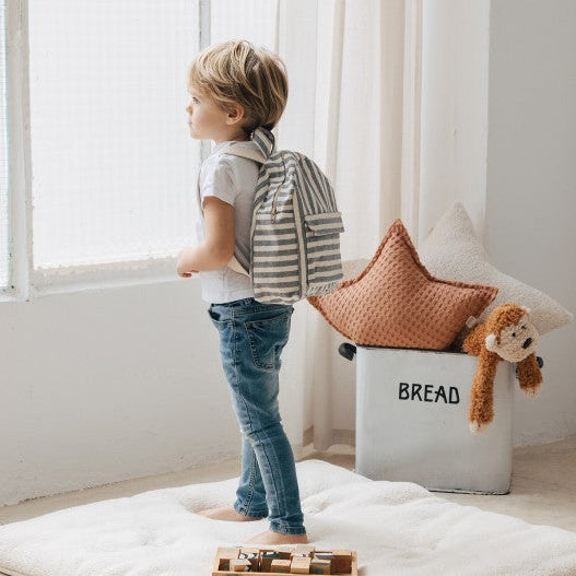 Babyshower – Toddler Mini Backpack – Navy Jean Canvas - Mabel & Fox