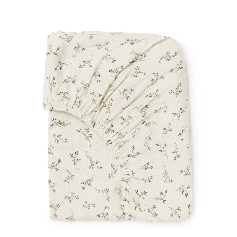 Babyshower – Changing Mat Fitted Sheet – Olive Bloom - Mabel & Fox