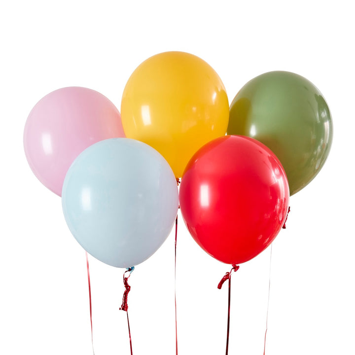 HootyBalloo By Green Club - Rainbow Circus Latex 12" Balloons - (Pack of 5)