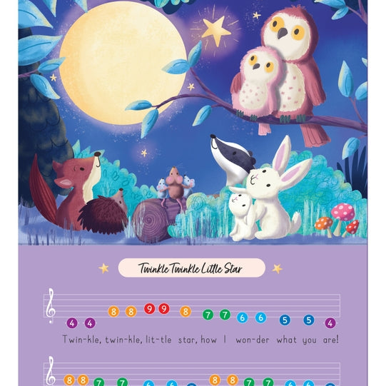 Bedtime Lullaby – Colour-Coded Piano Book - Mabel & Fox