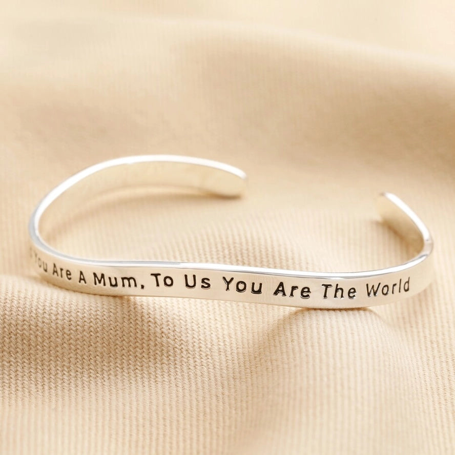 Lisa Angel Adjustable Meaningful Bangle Mum Silver Mabel Fox