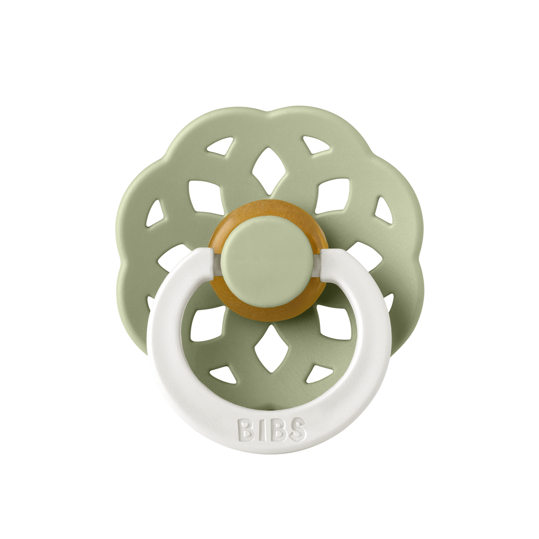 Bibs - Boheme Glow Pacifier - Round Nipple - Sage / Cloud - Mabel & Fox