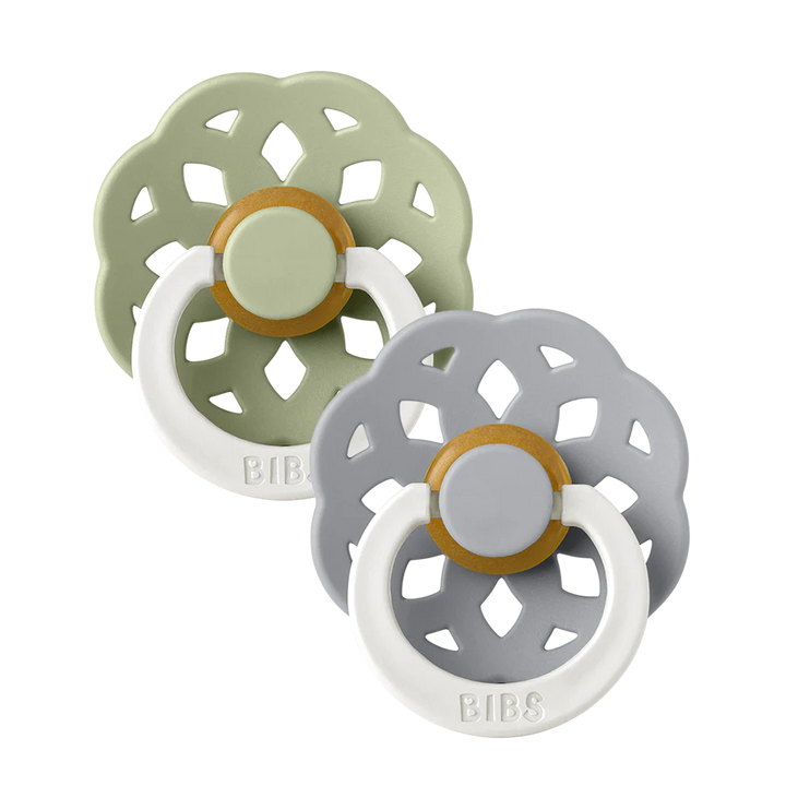 Bibs - Boheme Glow Pacifier - Round Nipple - Sage / Cloud - Mabel & Fox