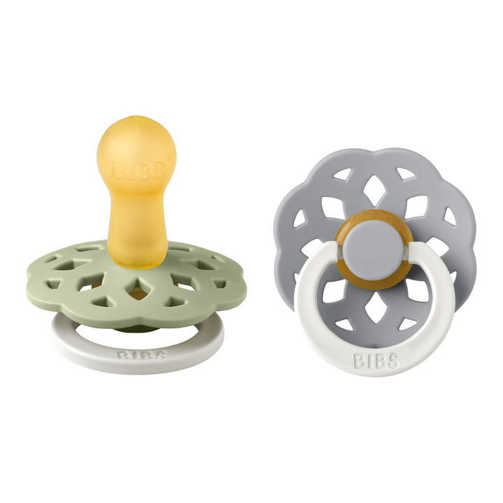 Bibs - Boheme Glow Pacifier - Round Nipple - Sage / Cloud - Mabel & Fox