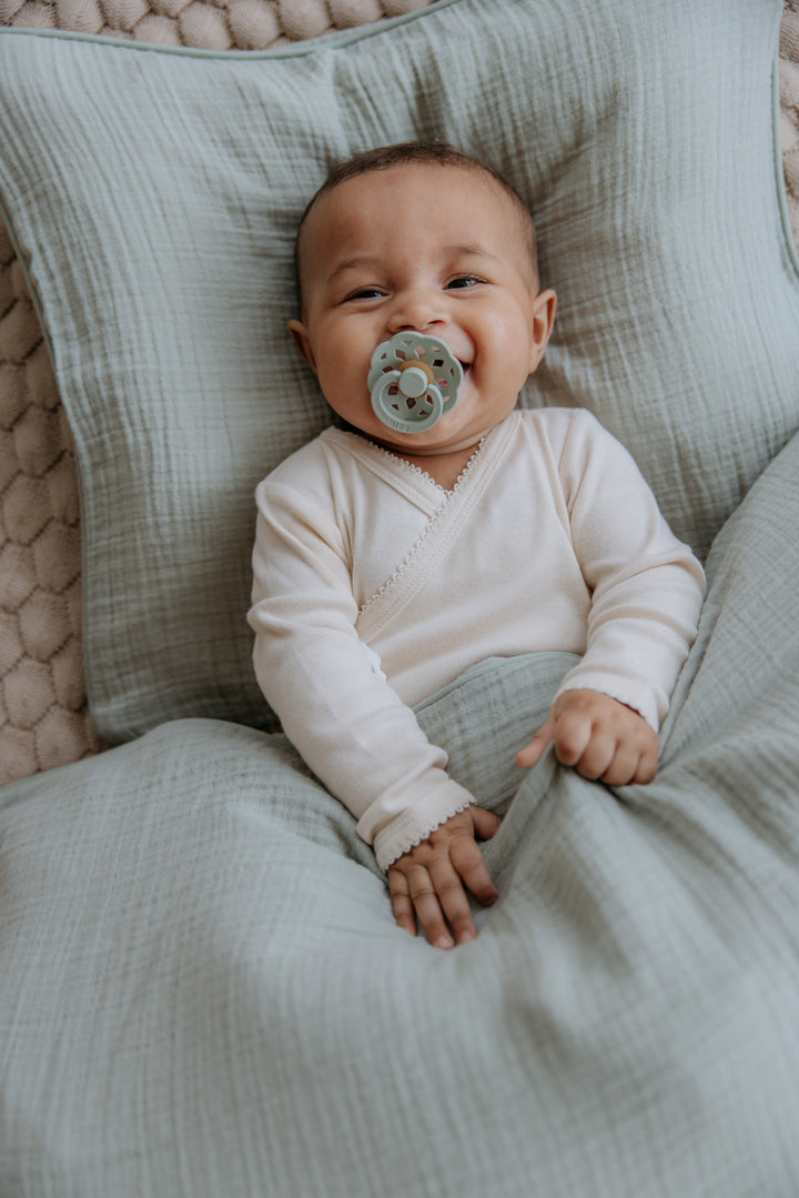 Bibs - Boheme Pacifier - Round Nipple - Ivory / Sage - Mabel & Fox