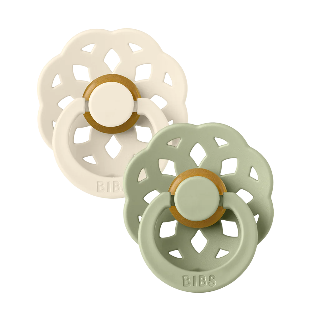 Bibs - Boheme Pacifier - Round Nipple - Ivory / Sage - Mabel & Fox