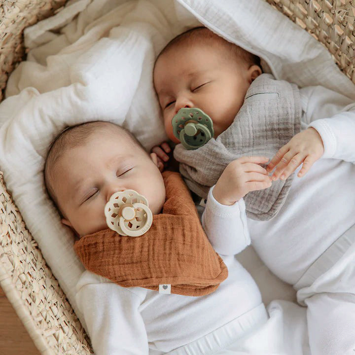 Bibs - Boheme Pacifier - Round Nipple - Ivory / Sage - Mabel & Fox