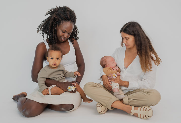Bibs - Colour Pacifier - Ivory / Sage - Mabel & Fox
