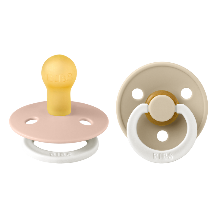 Bibs - Glow Colour Pacifier - Round Nipple - Blush / Vanilla - Mabel & Fox