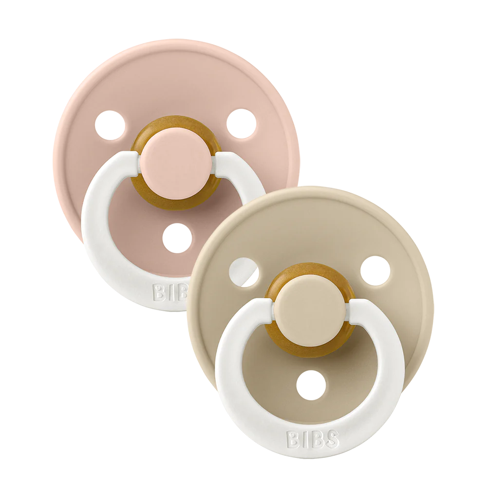 Bibs - Glow Colour Pacifier - Round Nipple - Blush / Vanilla - Mabel & Fox