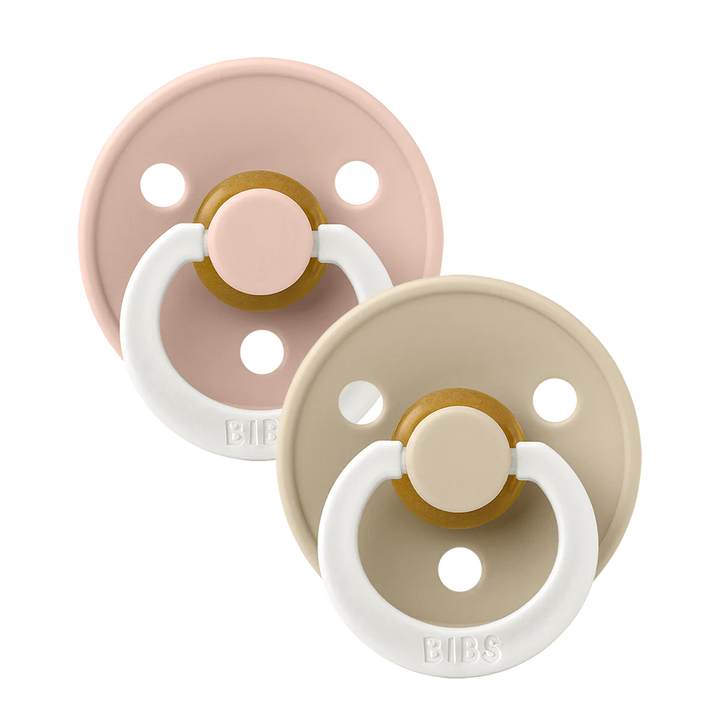 Bibs - Glow Colour Pacifier - Round Nipple - Blush / Vanilla - Mabel & Fox