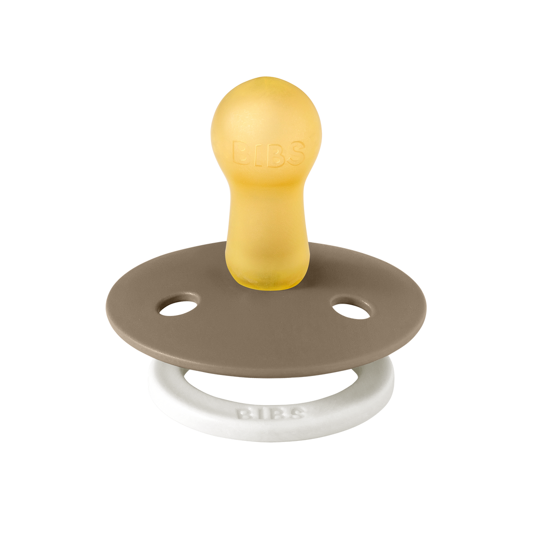 Bibs - Glow Colour Pacifier - Round Nipple - Vanilla / Dark Oak - Mabel & Fox