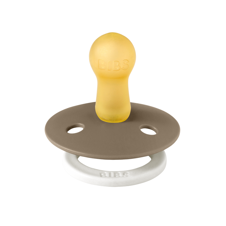 Bibs - Glow Colour Pacifier - Round Nipple - Vanilla / Dark Oak - Mabel & Fox