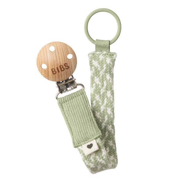 Bibs - Pacifier Clip - Sage/Ivory - Mabel & Fox