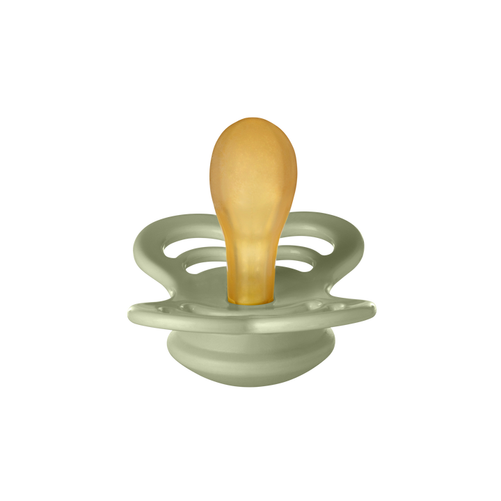 Bibs - Supreme Pacifier - Symmetrical Nipple - Ivory / Sage (Natural Rubber Latex) - Mabel & Fox