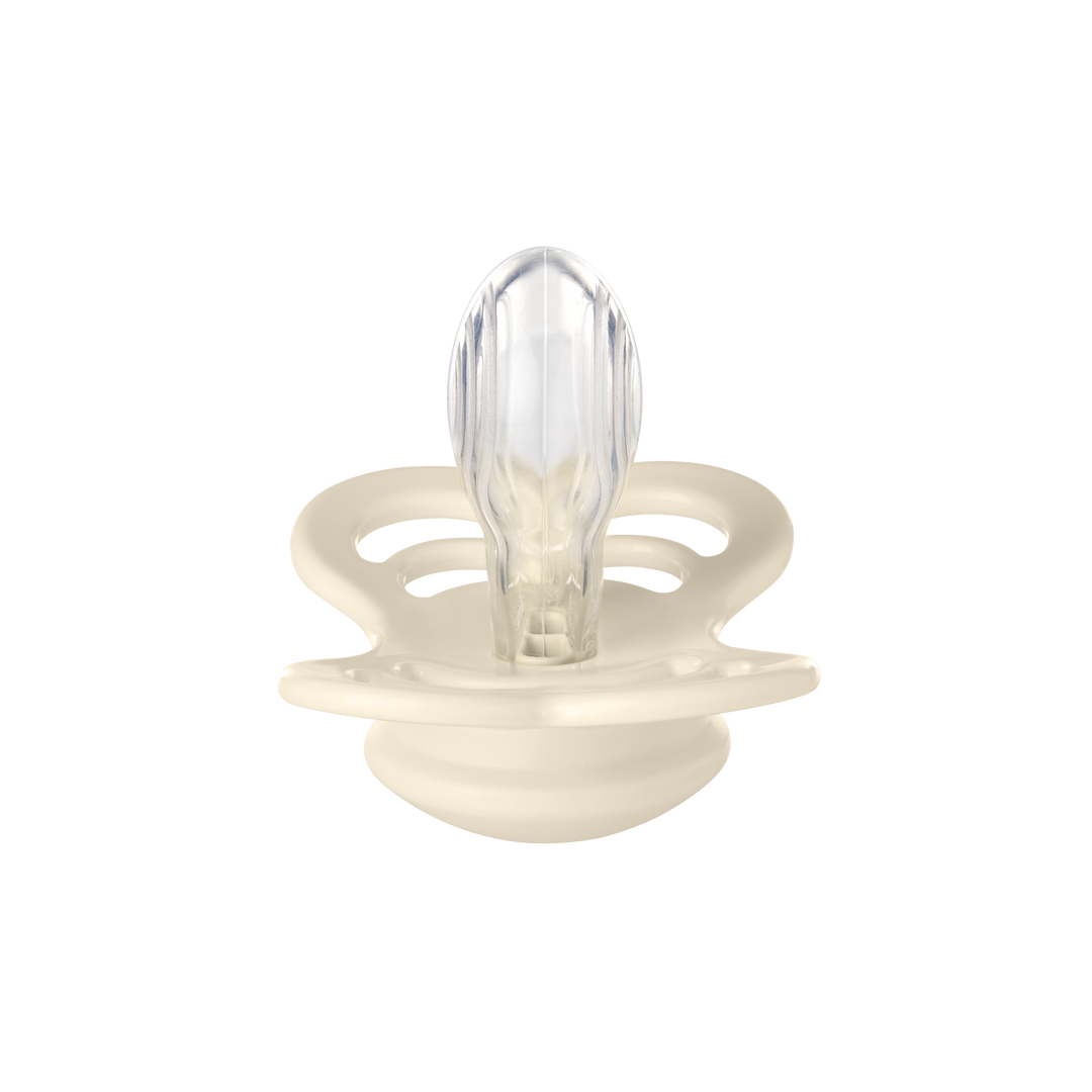 Bibs - Supreme Pacifier - Symmetrical Nipple - Ivory / Sage (Silicone) - Mabel & Fox