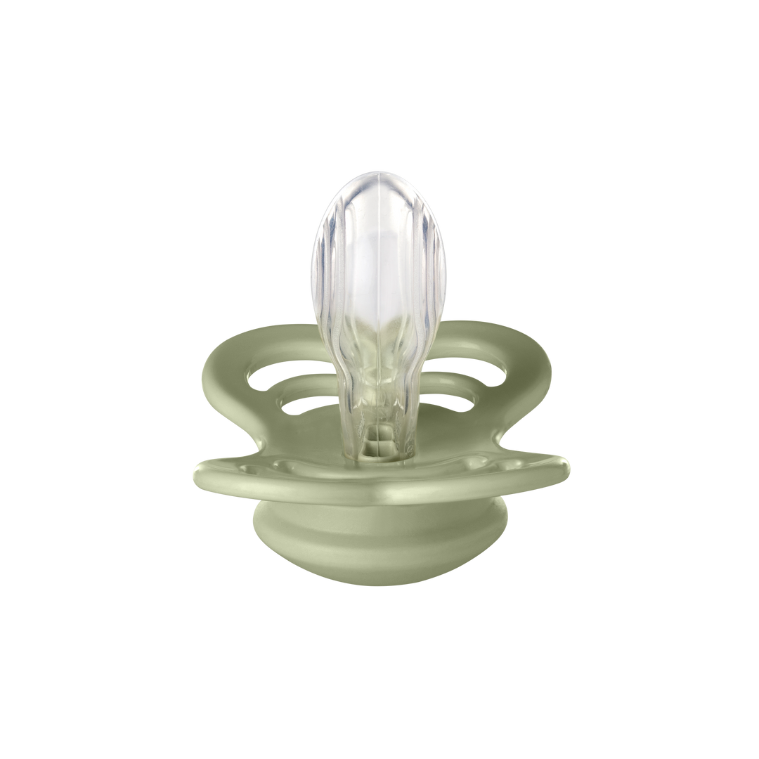 Bibs - Supreme Pacifier - Symmetrical Nipple - Ivory / Sage (Silicone) - Mabel & Fox