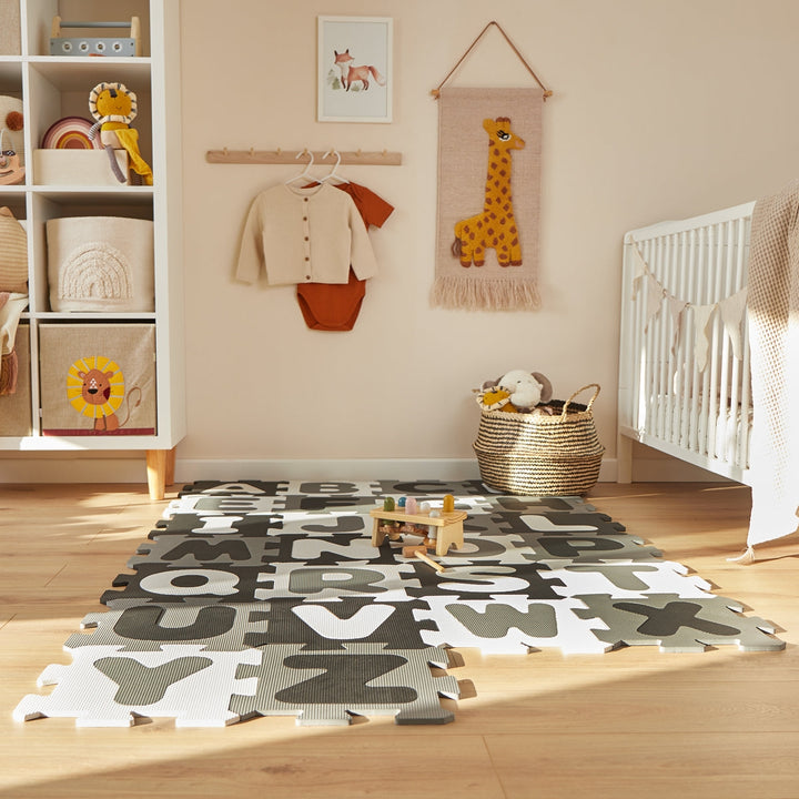 Bieco Spielwaren - Letter Puzzle Mats - Black & White - Mabel & Fox
