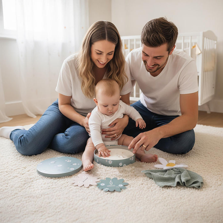 Petit Artichaut – Birth Gift Set – Daisy Blue - Mabel & Fox