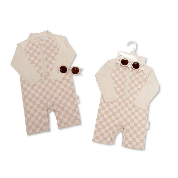 Mabel & Fox - Swimsuit Set - Sand Check (2 Pcs)