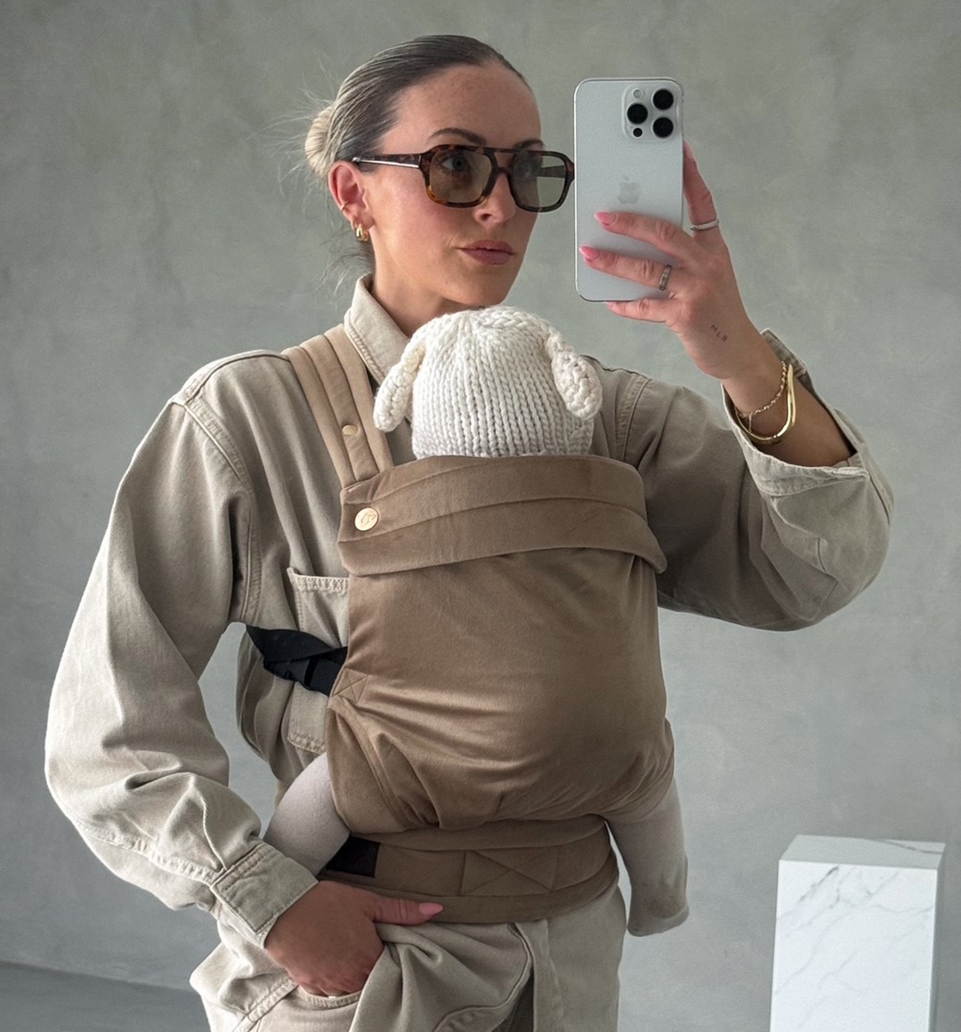Bizzi Growin - Nomad Velvet Baby Carrier - Almondine - Mabel & Fox