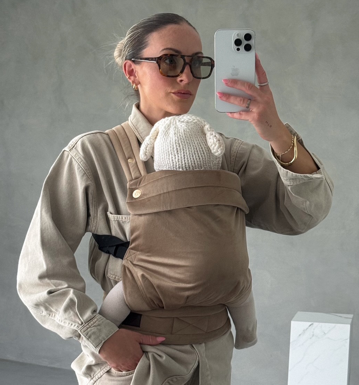 Bizzi Growin - Nomad Velvet Baby Carrier - Almondine - Mabel & Fox