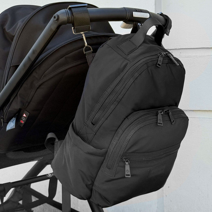 Elwood 2.0 Changing Backpack Black Woven - Mabel & Fox
