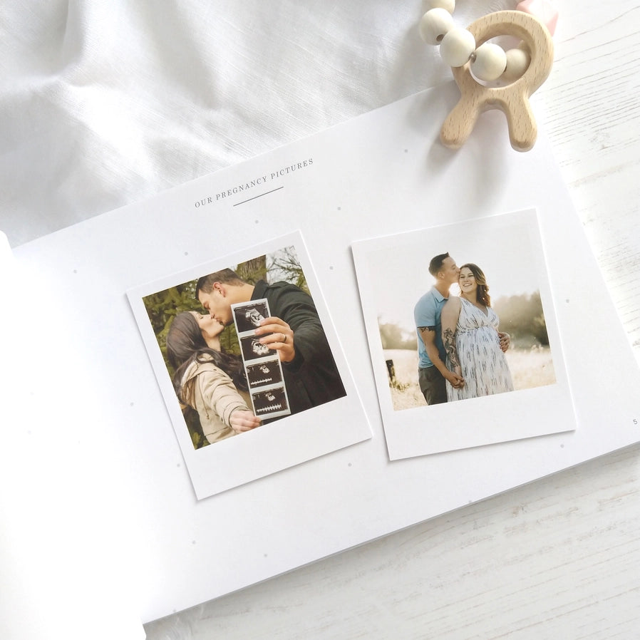 Blush & Gold - Baby Memory Book - Aqua - Mabel & Fox