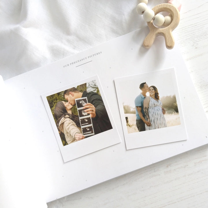 Blush & Gold - Baby Memory Book - Aqua - Mabel & Fox