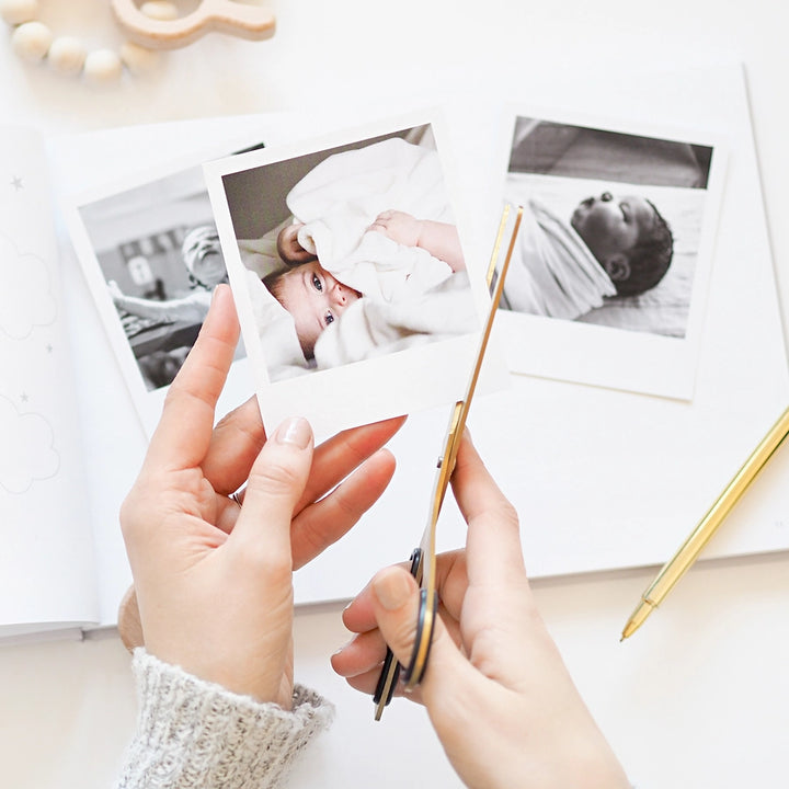 Blush & Gold - Baby Memory Book - Aqua - Mabel & Fox