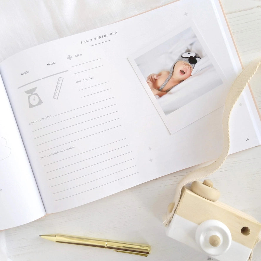 Blush & Gold - Baby Memory Book - Safari - Mabel & Fox