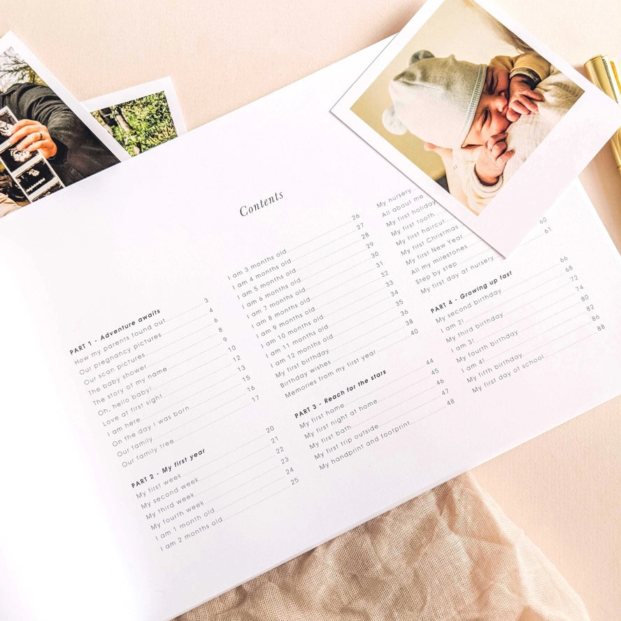 Blush & Gold - Baby Memory Book - Safari - Mabel & Fox