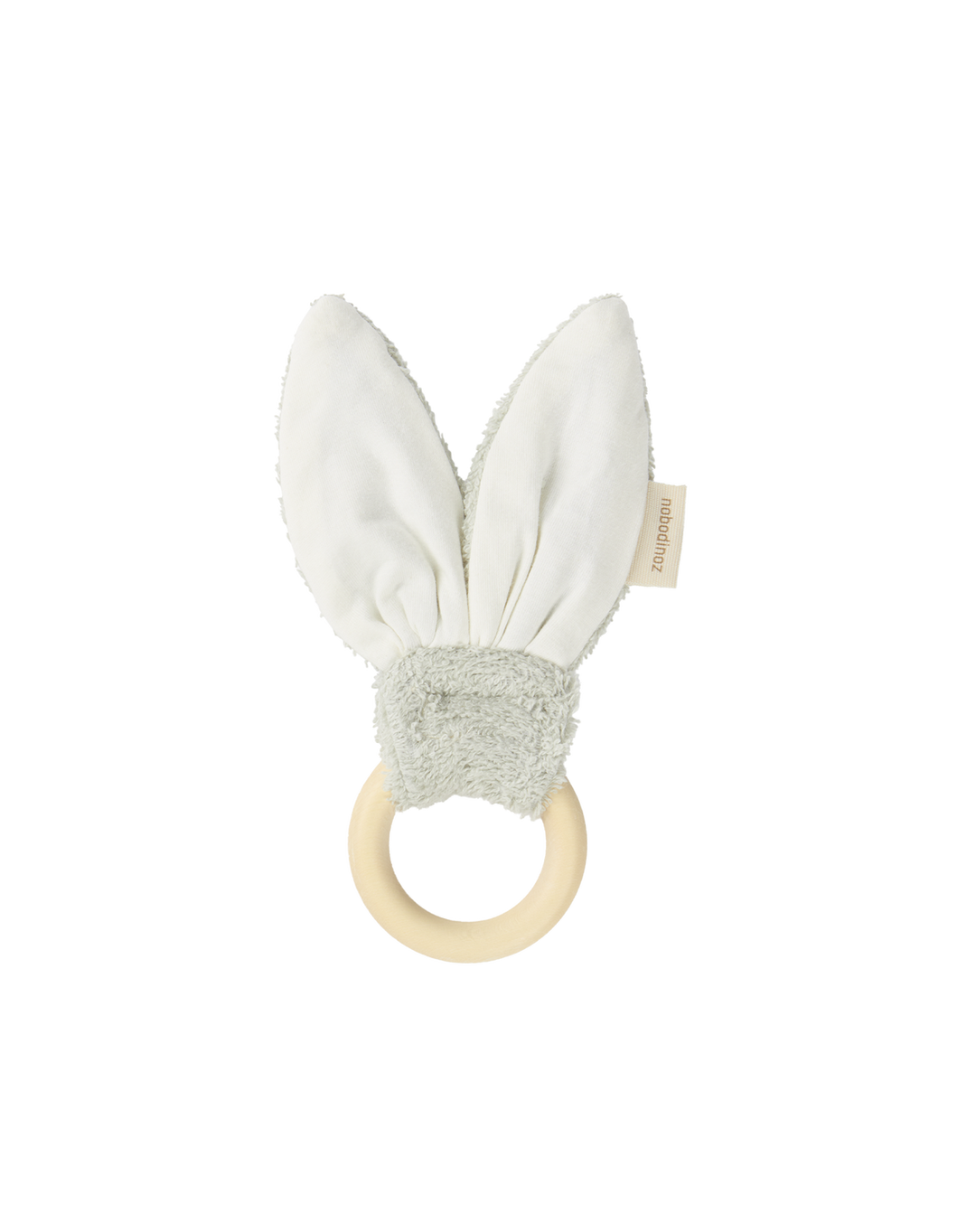 Nobodinoz-Bunny Teether Ring- Sage Green