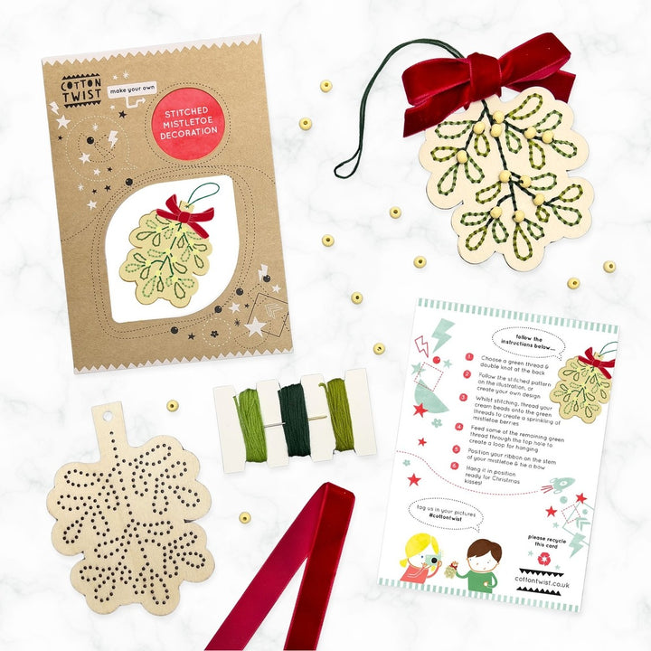 Cotton Twist - Make Your Own Stitched Mistletoe Decoration
