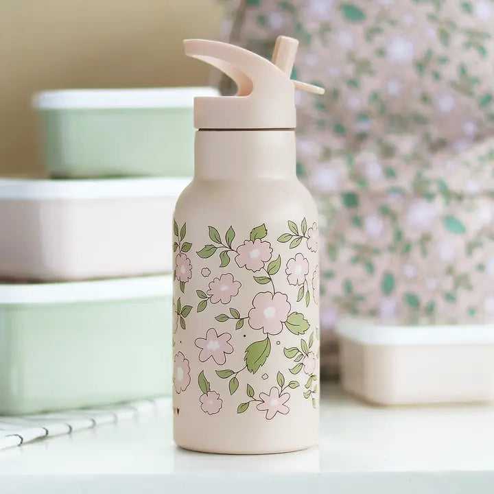 A Little Lovely Company - Stainless Steel Drink Bottle - Blossoms Pink