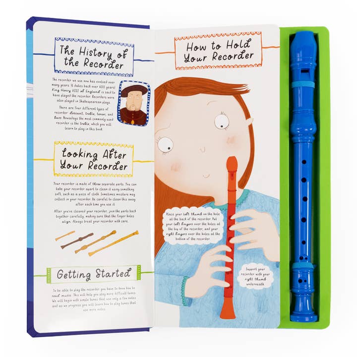 It's Fun To Learn the Recorder - Book & Recorder Set (Blue) - Mabel & Fox