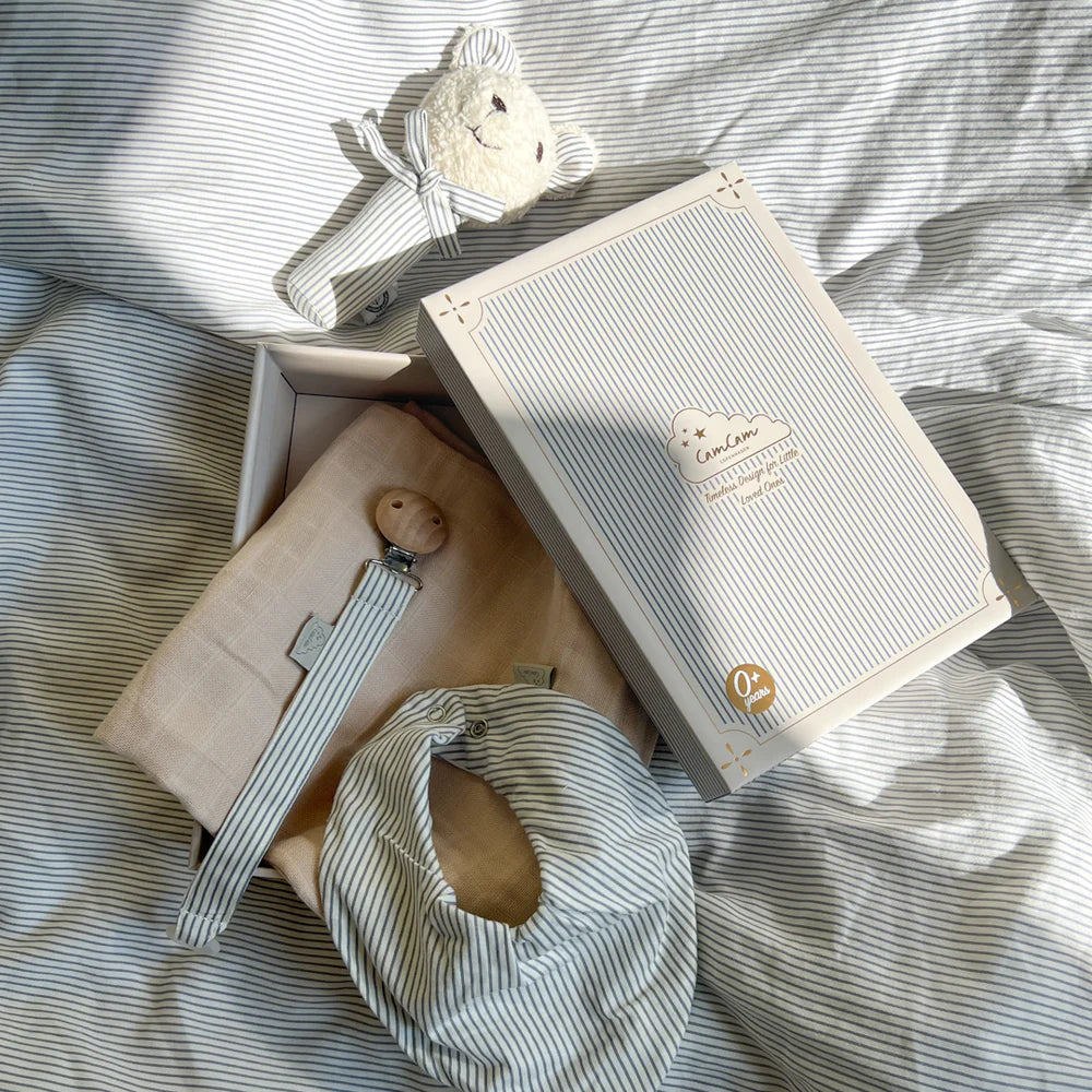 Cam Cam Copenhagen - Baby Essentials Gift Box - Classic Stripes Blue - Mabel & Fox