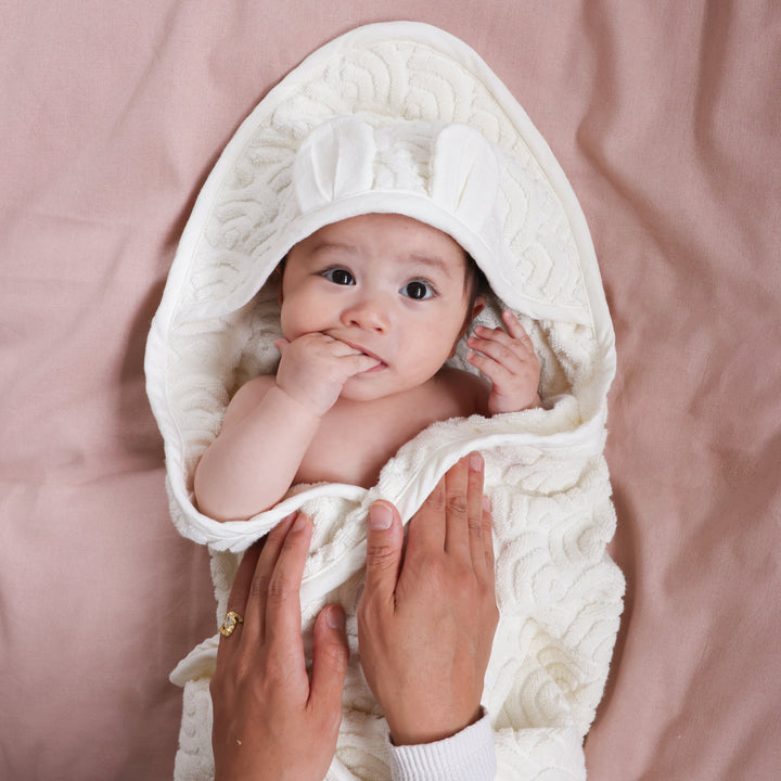 Cam Cam Copenhagen - Hooded Baby Towel GOTS - Off-White - Mabel & Fox