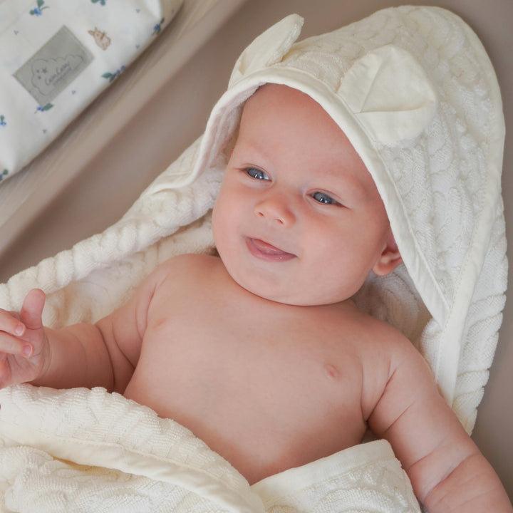 Cam Cam Copenhagen - Hooded Baby Towel GOTS - Off-White - Mabel & Fox