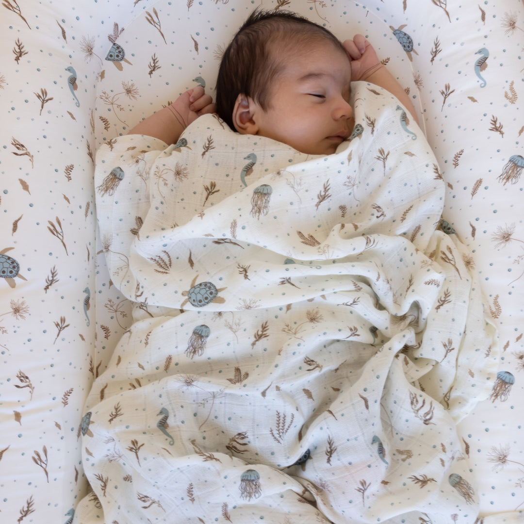 Cam Cam Copenhagen - Jersey Swaddle - Sea Garden - Mabel & Fox