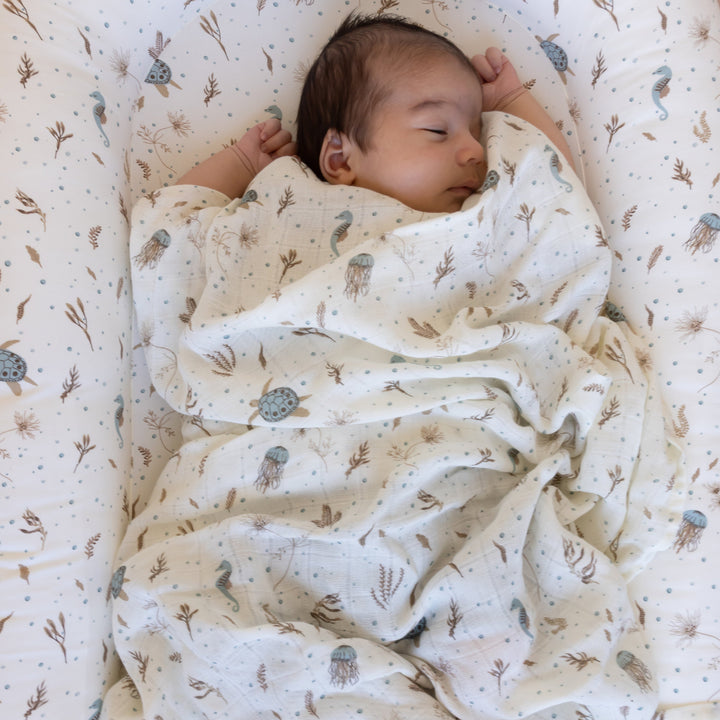 Cam Cam Copenhagen - Jersey Swaddle - Sea Garden - Mabel & Fox