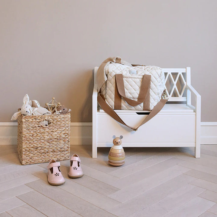 Cam Cam Copenhagen -Medium Changing Bag W/Pram Straps - Classic Stripes Camel - Mabel & Fox