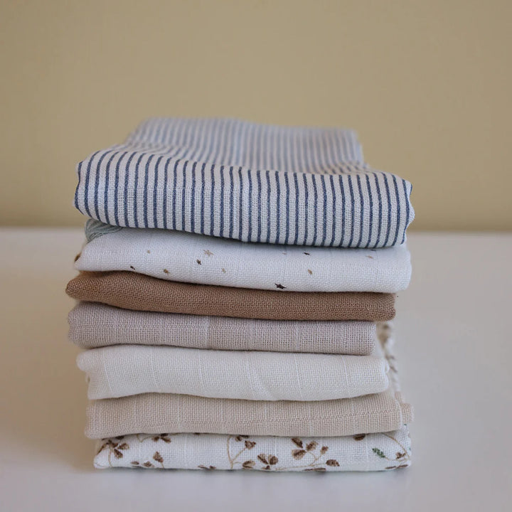 Cam Cam Copenhagen - Muslin Cloth - Classic Stripes Blue ( 2 Pack) - Mabel & Fox