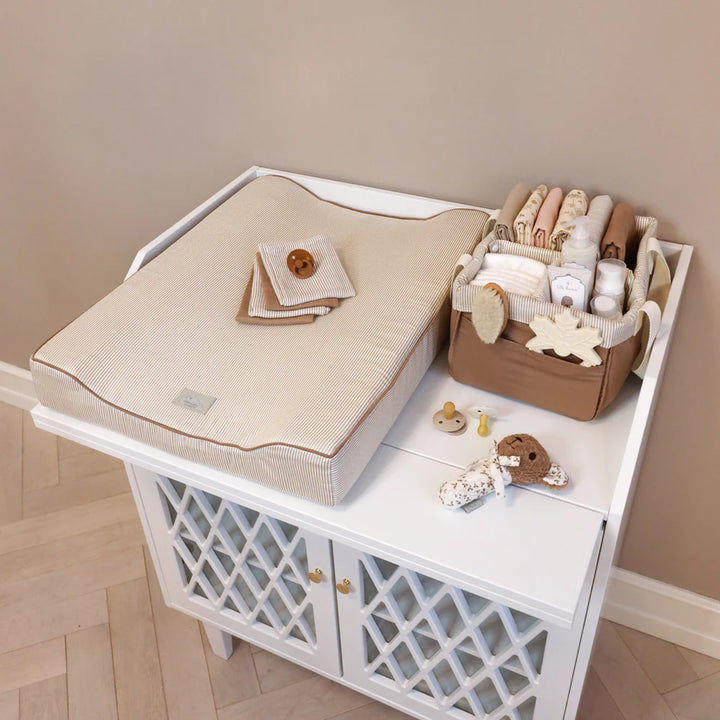 Cam Cam Copenhagen - Nappy Caddy - Classic Stripes Camel - Mabel & Fox