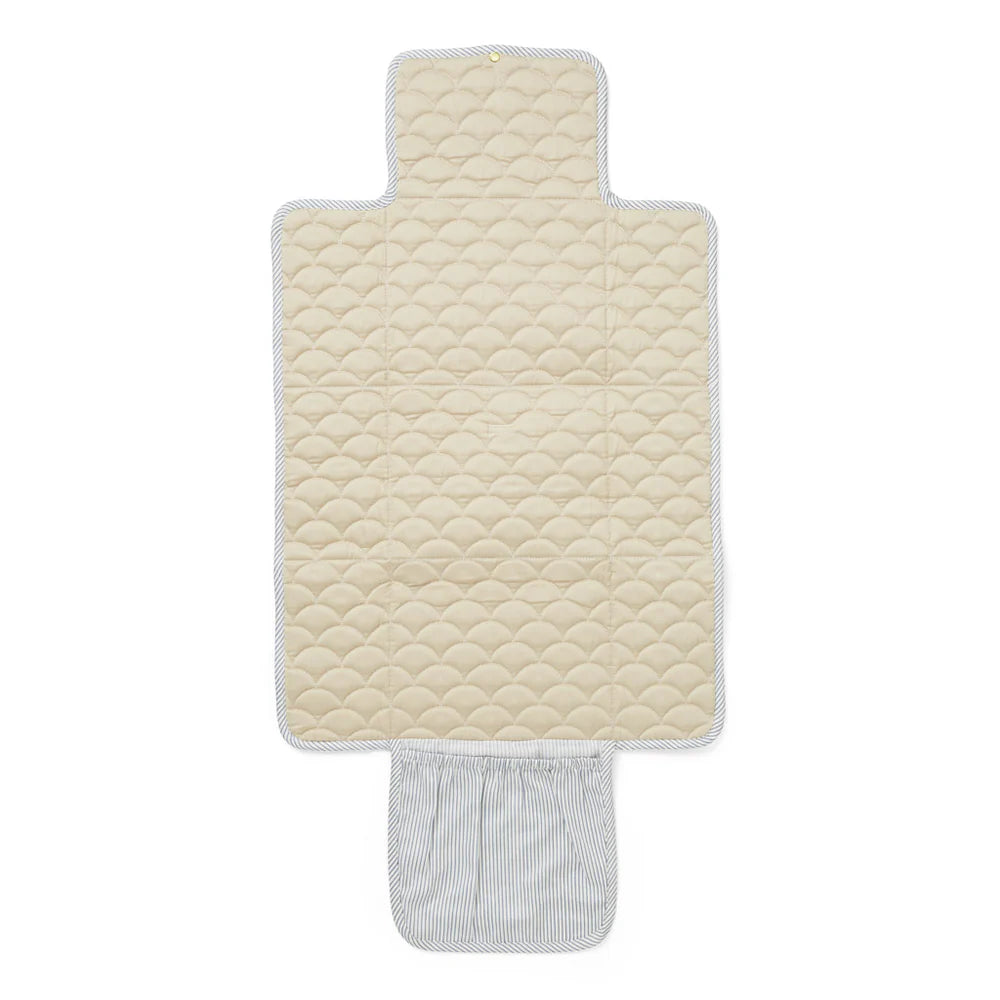 Cam Cam Copenhagen - Quilted Changing Mat  - Classic Stripes Blue / Praline - Mabel & Fox