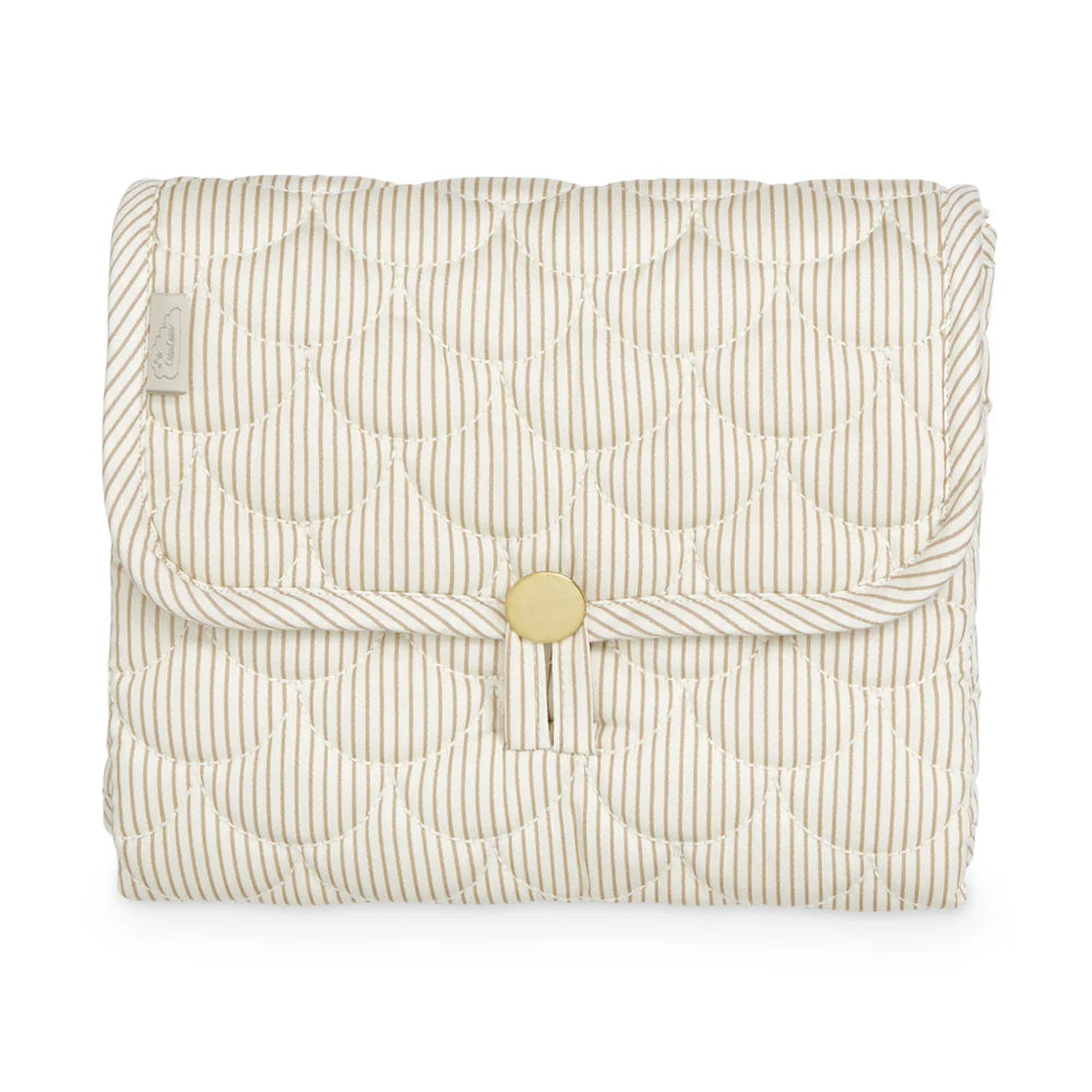Cam Cam Copenhagen - Quilted Changing Mat  - Classic Stripes Camel - Mabel & Fox