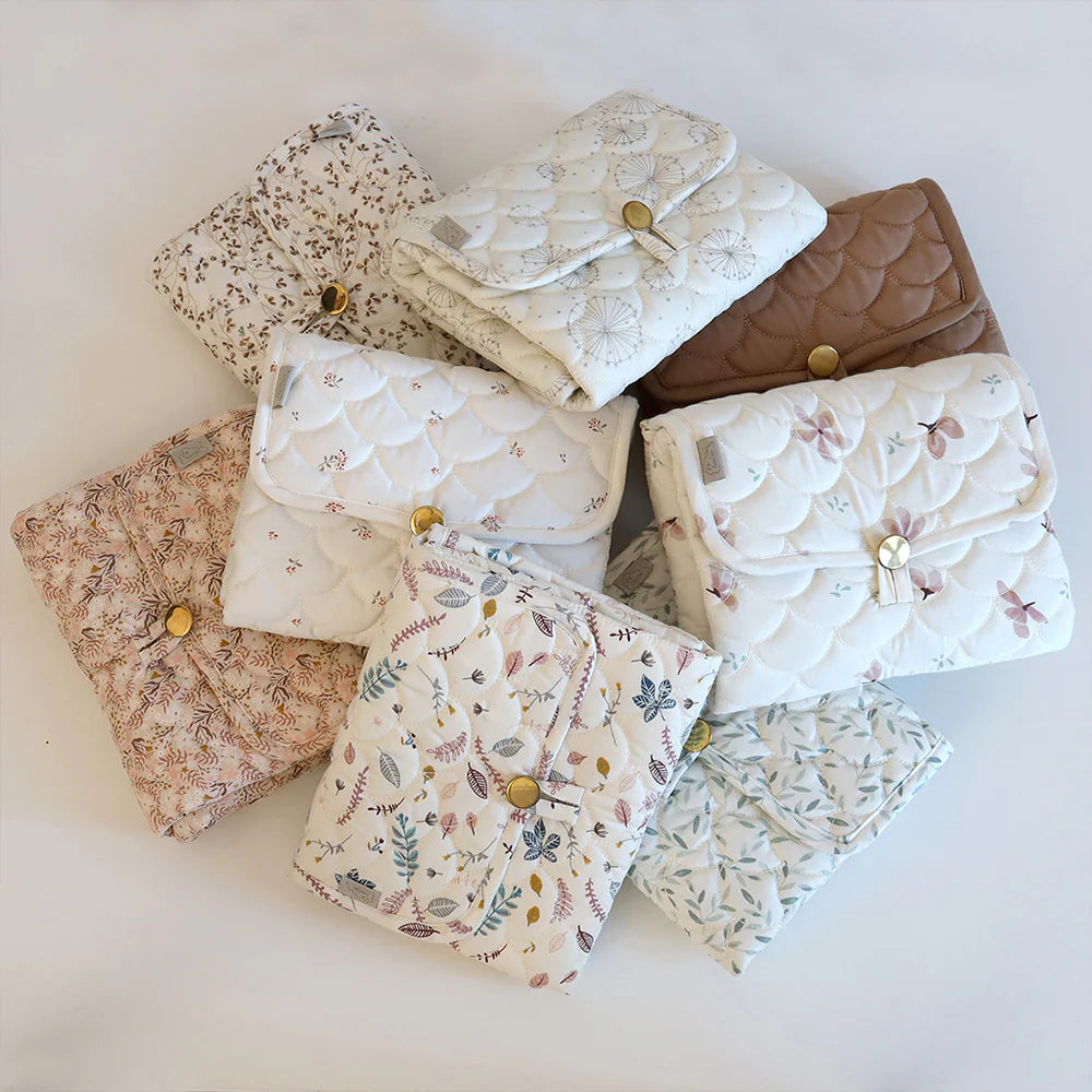Cam Cam Copenhagen - Quilted Changing Mat  - Pressed Leaves Rose - Mabel & Fox